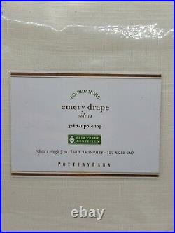 Pottery Barn Emery Linen/Cotton Rod Pocket Curtain, 50 x 84, White Color