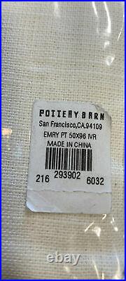 Pottery Barn Emery Linen/Cotton Rod Pocket Curtain, 50w x 96l, Ivory