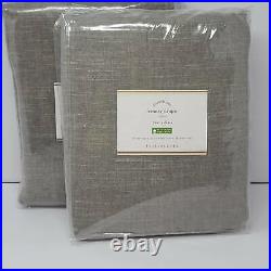 Pottery Barn Emery Linen/Cotton Rod Pocket Curtain Drapes (TWO) 50x96 Gray Grey