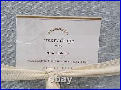 Pottery Barn Emery Linen Cotton Rod Pocket Drape Curtain 50x 96 Blue Dawn #116T