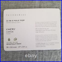 Pottery Barn Emery Linen Curtain 50x108 Cotton Lining Blue Dawn