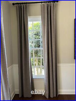 Pottery Barn Emery Linen Curtain 50x96 Blackout Lining Gray. 2 TWO Panels. Set