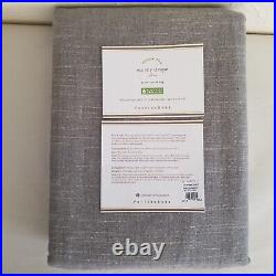 Pottery Barn Emery Linen Curtain 50x96 Cotton Lining Gray