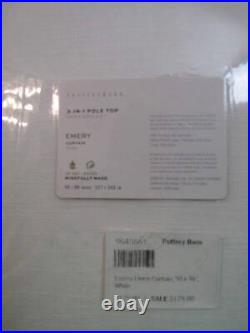 Pottery Barn Emery Linen Curtain, Cotton Lined 50 x 96, White New