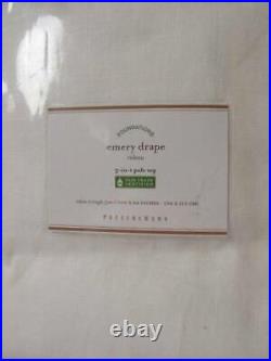 Pottery Barn Emery Linen Curtain, White 100 x 84 1 Panel NWD