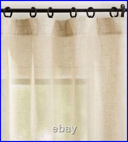 Pottery Barn Emery Linen Curtains Oatmeal 54x84 Pre-Owned Set Of 2