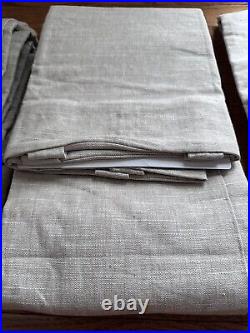 Pottery Barn Emery Linen Curtains Panels Set Of 2 108x50 New Cotton Lining