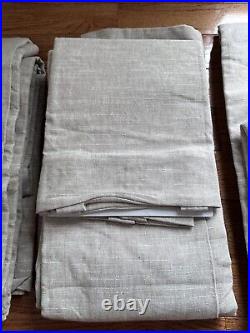 Pottery Barn Emery Linen Curtains Panels Set Of 2 108x50 New Cotton Lining