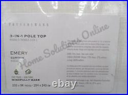 Pottery Barn Emery Linen Doublewide Drape Panel Cotton Lined 100x 96 Ivory D112