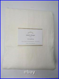 Pottery Barn Emery Linen Drape Panel Curtain 50 x 108 Cotton Lined Ivory #9801N