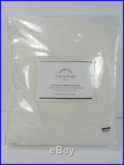 Pottery Barn Emery Linen Drape Panel Curtain Blackout Lined 50 x 84 White #6470