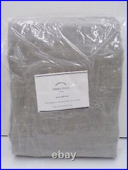 Pottery Barn Emery Linen Drape Panel Curtain Cotton Lined 50 x 108 Gray #Q194