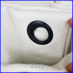 Pottery Barn Emery Linen Grommet BLACKOUT Drape Curtain (2) 50 x 84 White