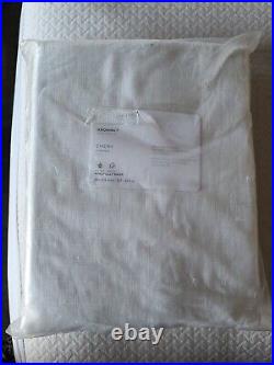 Pottery Barn Emery Linen Grommet Cotton Lined Curtain Drape White 50x108