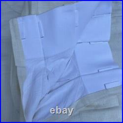 Pottery Barn Emery Linen Pinch Pleat Curtain Ivory 50x108 Cotton Lined Spots