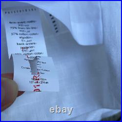 Pottery Barn Emery Linen Pinch Pleat Curtain White 50x108 Cotton Lined Spots