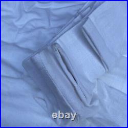 Pottery Barn Emery Linen Pinch Pleat Curtain White 50x108 Cotton Lined Spots
