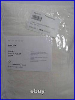 Pottery Barn Emery Linen Pinch Pleat Curtains, 50 x 84 Ivory 2 Panels NWT