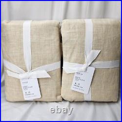 Pottery Barn Emery Linen Pinch Pleat Curtains 50x124 Parchment Two