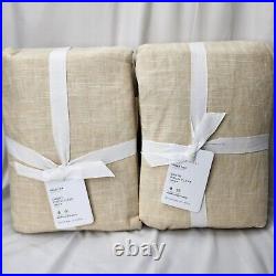 Pottery Barn Emery Linen Pinch Pleat Curtains 50x124 Parchment Two