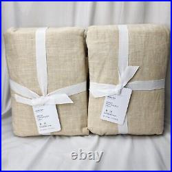 Pottery Barn Emery Linen Pinch Pleat Curtains 50x124 Parchment Two