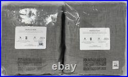 Pottery Barn Emery Linen Poletop BLACKOUT Drape Curtain (2) 50 x 84 Gray