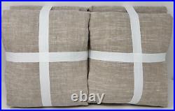 Pottery Barn Emery Linen Poletop BLACKOUT Drape Curtain (2) 50 x 84 Oatmeal
