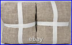 Pottery Barn Emery Linen Poletop BLACKOUT Drape Curtain (2) 50 x 96 Oatmeal