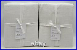 Pottery Barn Emery Linen Poletop BLACKOUT Drape Curtain (2) 50 x 96 White
