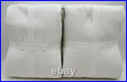 Pottery Barn Emery Linen Poletop BLACKOUT Drape Curtain (2) 50 x 96 White