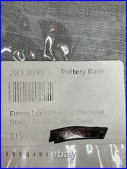 Pottery Barn Emery Linen Poletop Blackout Curtain, 50x84, Blue Dawn, FREE SHIP