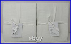 Pottery Barn Emery Linen Poletop Cotton Lined Drape Curtain (2) 50 x 108 White
