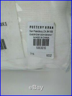 Pottery Barn Emery Linen Poletop Double Drape Cotton Blackout 100 x 108 Wh #30