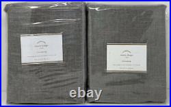 Pottery Barn Emery Linen Poletop Drape Curtain (2) 50 x 108 Gray