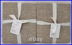 Pottery Barn Emery Linen Poletop Drape Curtain (2) 50 x 84 Oatmeal