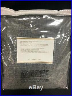 Pottery Barn Emery Linen cotton Double Drapes Panels Curtains 100x108 charcoal