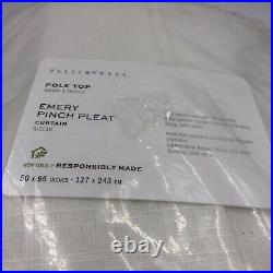 Pottery Barn Emery Pinch Pleat Cotton Lined Curtain White 50x96 Qty 1