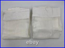 Pottery Barn Emery Pinstripe Sheer Curtain Panels White Set of 2 50x96 #8593K