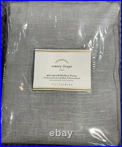 Pottery Barn Emery Pole Top Blackout Curtain, 50w x 108l, Gray, Free Shipping