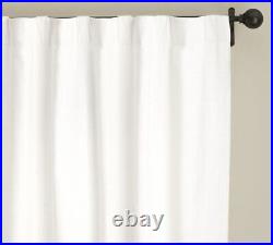 Pottery Barn Emery linen blackout curtain panel white 50x108