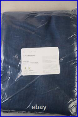 Pottery Barn Emery midnight navy 3 in 1 pole top Black out curtain. 50 x 84