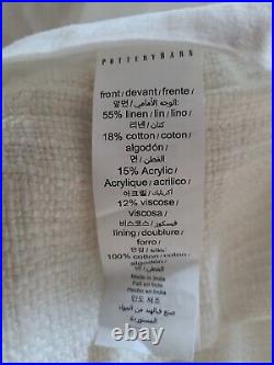 Pottery Barn Faye Textured Linen White Curtain 3 in 1 Pole Top 50x96 New 3604441