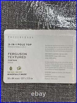 Pottery Barn Ferguson Textured Cotton Rod Pocket Curtain, Set of 2, Gray