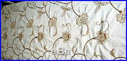 Pottery Barn Floral Embroidered Lined Drapes Curtains 2 Panels 50 x 96