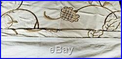 Pottery Barn Floral Embroidered Lined Drapes Curtains 2 Panels 50 x 96