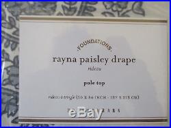 Pottery Barn Foundations Blue Opal Rayna Paisley Drapes Pair Brand New