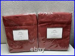 Pottery Barn Foundations Peyton Drape Curtain 50 x 108 Pole Top Maroon Burgundy