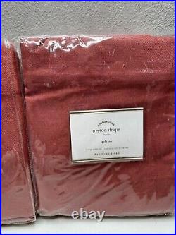 Pottery Barn Foundations Peyton Drape Curtain 50 x 108 Pole Top Maroon Burgundy