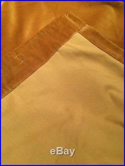 Pottery Barn Gold Velvet Drapes 3 Panels 96 X 48 4 Tie backs Included
