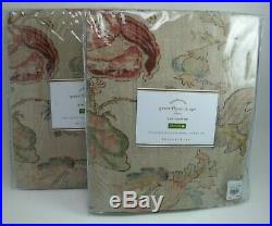 Pottery Barn Grace Print Floral Neutral Panels Drapes Curtains S/2 84 #2146